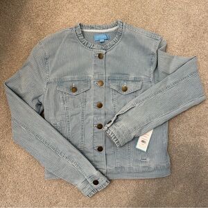 Draper James Blue Striped Jean Jacket